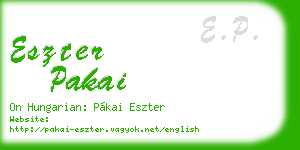 eszter pakai business card